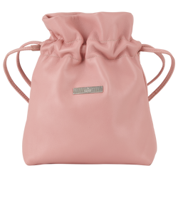 Draw String Pouch, Leather, Pink, 31787, DB, 2*